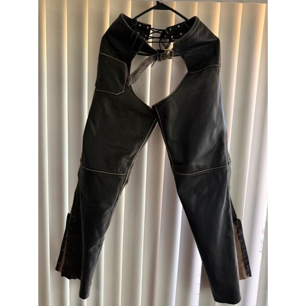Brown Leather Chaps by River Road Women's Sz 4 Riding Biker